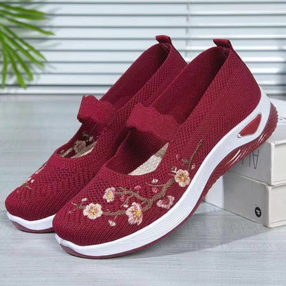 🔥Letzter Tag: 60% Rabatt! ⏰🥿🌸Freizeitliche Loafers mit Blumenstickerei aus Strickstoff✨