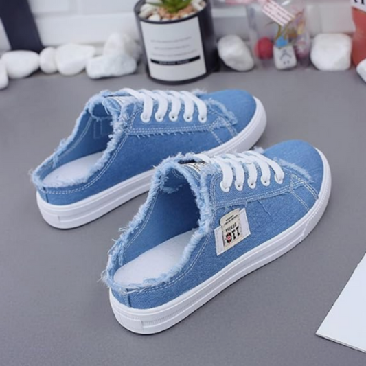 👟 60% RABATT! 👖 Damen Denim Mule Sneakers – Leichter Schlupf, Bequeme Sohle & Perfekt Für Einen Lässigen Sommerlook ☀️