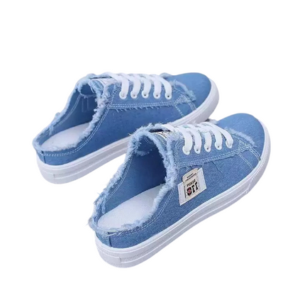 👟 60% RABATT! 👖 Damen Denim Mule Sneakers – Leichter Schlupf, Bequeme Sohle & Perfekt Für Einen Lässigen Sommerlook ☀️