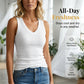 V-Ausschnitt Rippen Top – formanpassende Stretch-Qualität, atmungsaktiv & weich – in 7 Farben & Größen S–2XL – Perfekt als Basic Layer