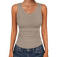 V-Ausschnitt Rippen Top – formanpassende Stretch-Qualität, atmungsaktiv & weich – in 7 Farben & Größen S–2XL – Perfekt als Basic Layer