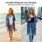 🏖️ Sommer-Sale 60% Rabatt 🏝️Boho Strick Cardigan mit Fransen ✨Damen durchscheinender Lochstrick Überwurf | atmungsaktiver Sommer Strickjacke für Alltag & Abendoutfit