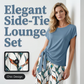 🏖️ Sommer-Sale 60% Rabatt 🏝️💙Damen Lounge-Set mit Bindungs-Top & gemusterter Hose – Bequem, stilvoll & perfekt für zu Hause!