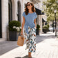 🏖️ Sommer-Sale 60% Rabatt 🏝️💙Damen Lounge-Set mit Bindungs-Top & gemusterter Hose – Bequem, stilvoll & perfekt für zu Hause!