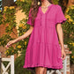 🏖️ Sommer-Sale 60% Rabatt 🏝️👗Damen-Stufenkleid mit Rüschenbesatz und V-Ausschnitt👚