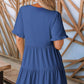 🏖️ Sommer-Sale 60% Rabatt 🏝️👗Damen-Stufenkleid mit Rüschenbesatz und V-Ausschnitt👚