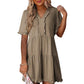 🏖️ Sommer-Sale 60% Rabatt 🏝️👗Damen-Stufenkleid mit Rüschenbesatz und V-Ausschnitt👚