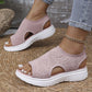 🏖️ Sommer-Sale 60% Rabatt 🏝️👡Damen Strick-Plateausandalen ✨Atmungsaktive bequeme Sommersandalen mit weicher Sohle für Stadt & Spaziergänge