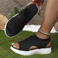🏖️ Sommer-Sale 60% Rabatt 🏝️👡Damen Strick-Plateausandalen ✨Atmungsaktive bequeme Sommersandalen mit weicher Sohle für Stadt & Spaziergänge