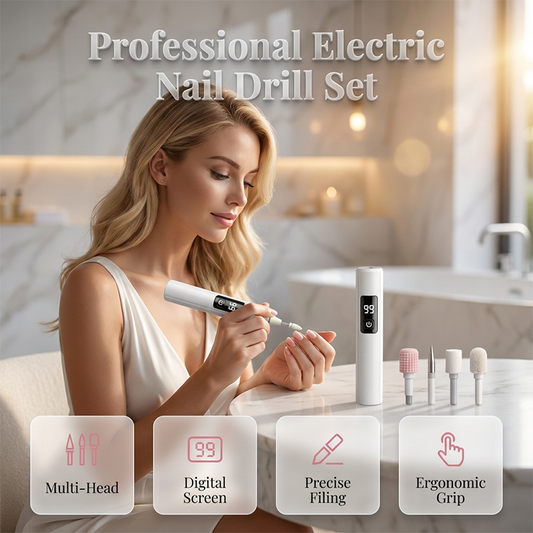🥳💞 Über 50.000 Stück verkauft!⚡💅Professionelles elektrisches Nagelfeilen-Set mit Digitaldisplay & 4 Aufsätzen – Kabellos, ergonomisch für Heim-Maniküre & Pediküre🎁