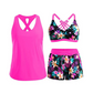 🏖️ Sommer-Sale 60% Rabatt 🏝️👙3-teiliges Badeset – Tankini Top, Neckholder Bikini & Palmenprint Badeshorts, figurfreundlich für Strand & Pool🏊