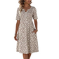 🏖️ Sommer-Sale 60% Rabatt 🏝️👗Lässiges V-Ausschnitt-Kleid für Damen mit Print & Taschen✨