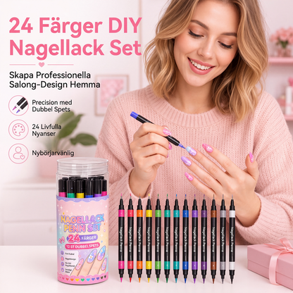 🥳💞 Über 68.000 Stück verkauft!🖌️🎨24-Farben Nagel-Art-Stifte Set – Zwei Spitzen, endlose Kreativität! 💅 Präzise Linien, schnelles Trocknen, Salon-Qualität ✨