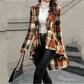 🥳💞 Über 46.000 Stück verkauft!🧥Karierter Damen-Peplum-Mantel mit High-Low-Saum🎁