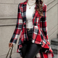 🥳💞 Über 46.000 Stück verkauft!🧥Karierter Damen-Peplum-Mantel mit High-Low-Saum🎁