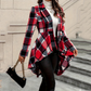 🥳💞 Über 46.000 Stück verkauft!🧥Karierter Damen-Peplum-Mantel mit High-Low-Saum🎁