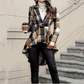 🥳💞 Über 46.000 Stück verkauft!🧥Karierter Damen-Peplum-Mantel mit High-Low-Saum🎁