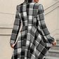 🥳💞 Über 46.000 Stück verkauft!🧥Karierter Damen-Peplum-Mantel mit High-Low-Saum🎁