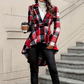 🥳💞 Über 46.000 Stück verkauft!🧥Karierter Damen-Peplum-Mantel mit High-Low-Saum🎁