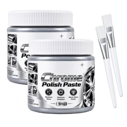 💥1+1 gratis🏆💥Über 60.000 Stück verkauft!✨🖌️Metall- & Chrom-Politurpaste – Auffrischung inkl. Pinsel – für neuen Glanz 🔧🛡️