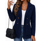 🔥Letzter Tag: 60% Rabatt!⏰🧥Damen zweireihige Rippstrick-Strickjacke mit Taschen und Reverskragen🎁