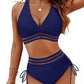 🏖️ Sommer-Sale 60% Rabatt 🏝️👙Hoch taillierte Bikini-Sets mit Bauchkontrolle und Farbblockdesign🌊